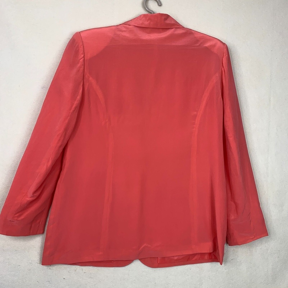 Stephanie Andrews Women's 100% Silk 2 Button Blazer Jacket Size 12 pocket - Picture 3 of 14